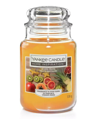 Yankee Candle Home Inspiration - Exotic Fruit - großes Glas 538g Orange Mango Moschus