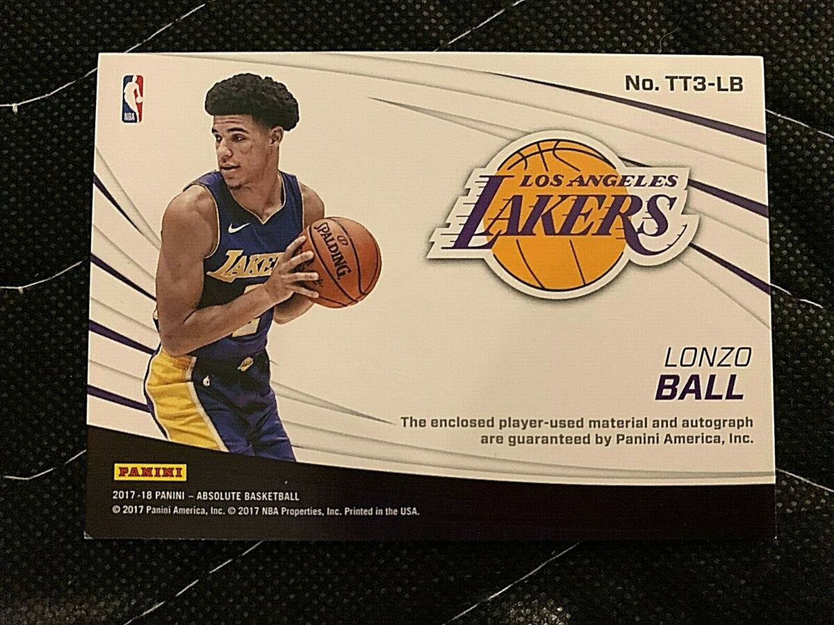 Lonzo Ball Auto signed Jersey Patch w/ Ball Card Rookie 15 Lonzo Ball Auto signed Jersey Patch w/ Ball Card Rookie 15