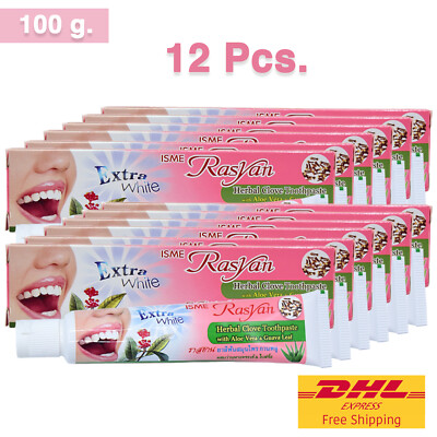 12 x 100g ISME Rasyan Thai Herbal Clove Teeth Whitening Toothpaste Antibacterial
