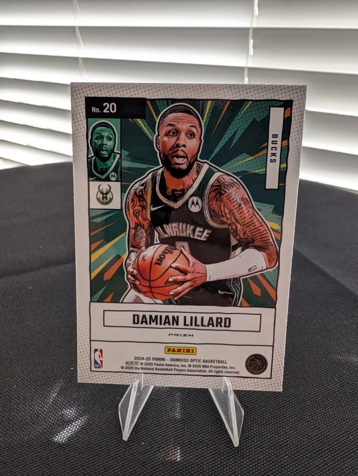 2024-25 Panini Donruss Optic Damian Lillard Net Marvels Holo #20 Bucks Foto 2 de 2