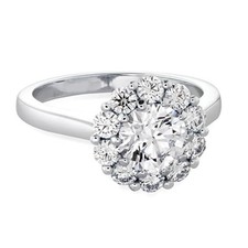 Lab-Created 2.10 Ct Round Cut VVS1 Diamond Engagement Ring 14K White Gold Finish