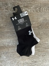 NEW Under Armour Men's 6-Pack Essential No Show Socks Sz 7-8.5 Multi Color