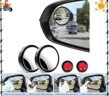 2PCS round Blind Spot Mirror, HD Glass and ABS Housing Convex Wide Angle Rearvie