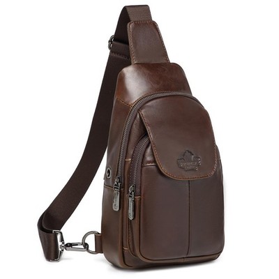 Genuine Leather Sling Bag for Men and Women Crossbody Shoulder Chest Bag for ...