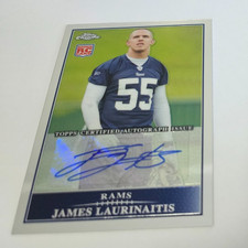James Laurinaitis RC rookie card auto autograph 2009 Topps Chrome TC205. rookie card picture