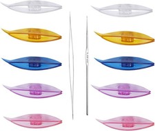 Tatting Shuttle Kit, 10 PCS Plastic Tatting Shuttle with Beading Needles Crochet