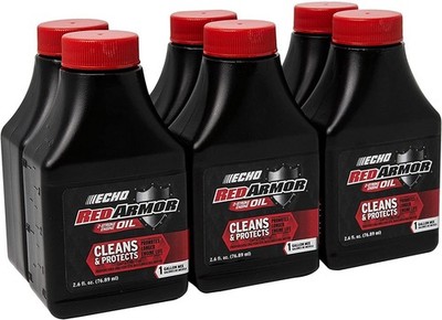 6 Pack of Echo Red Armor 2-Stroke Engine Oil 2.6 oz Bottle 50:1 Mix 6550001S-6PK