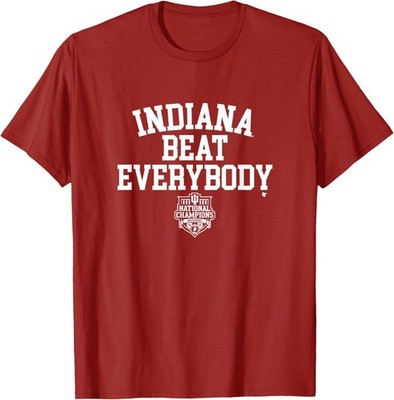 Indiiaana Hoosiers Beat Everybody 2025 National Champions Red T-Shirt