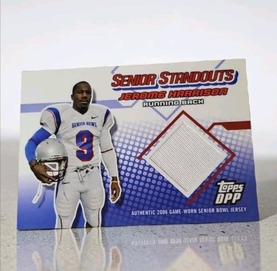  JEROME HARRISON 2006 TOPPS DPP GAME WORN JERSEY PATCH SENIOR STANDOUTS 