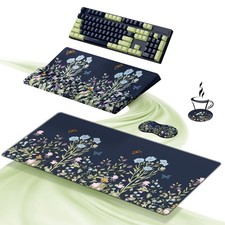 Ospelelf Keyboard Wrist Rest Stand Pad and Ergonomic Mouse Pad Set with Large...