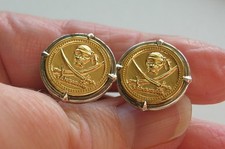 Thomas Sabo Pirate Cufflinks Sterling Silver & 18ct Gold Skull & Crossed Swords