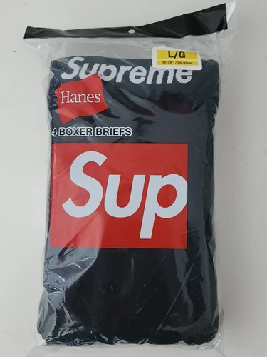 SS25 Supreme Hanes black boxer briefs ( 4 pack ) L large New unopened Underwear