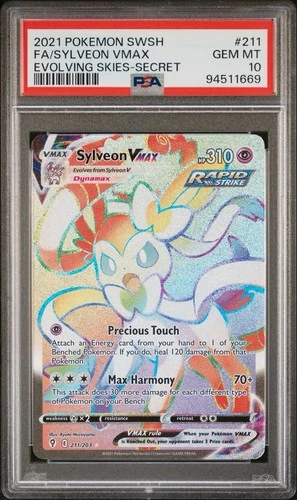 2021 Pokemon SWSH Evolving Skies Sylveon VMAX #211/203 PSA 10 GEM MINT
