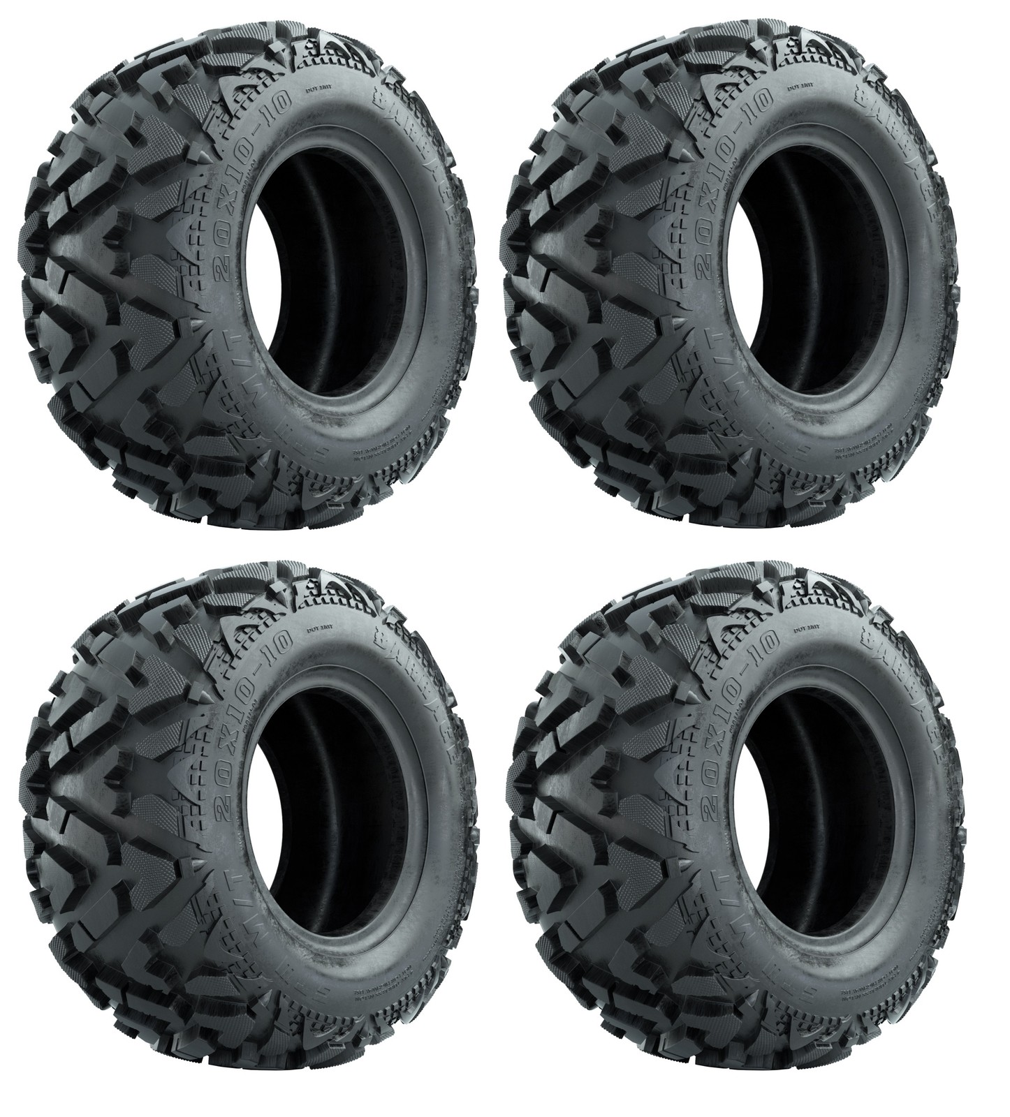 GTW Barrage Golf Cart Mud Tires 20x10-10 (20") 4 Ply for Lifted Carts | Set of 4