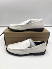 Steve Madden Women's Goodman Penny Loafers, White Croco Size US 7.5