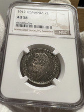 2 Lei 1912 Silver, Romania NGC AU58 (1)