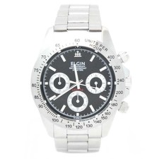 Japan NEW Elgin Men's Chronograph Diver Watch FK1059S-B Silver