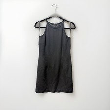 Ann Taylor Loft Black Halter Shift Dress Silk Lined Size 4 Little Black Dress