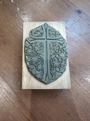 Blumenkreuz Stempel für Basteln 8 cm x 5 cm
