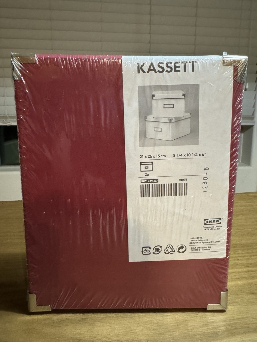 IKEA Kassett Storage Boxes Red Burgundy 21x26x15cm 8 1/4 x 10 1/4