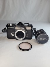  MINT BLACK Asahi Pentax Spotmatic 35mm Film Camera  49mm f/1.8 Lens w/ Case