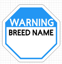 WARNING OCTAGON DOG STICKER Waterproof Vinyl decal sticker