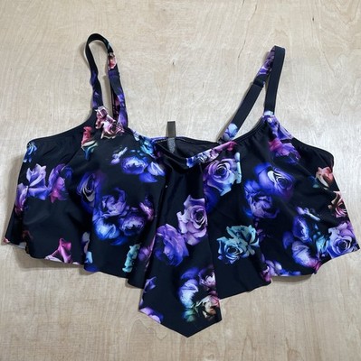 Torrid  Flounce Ruffle Bikini Top Adjustable Straps Plus Size 3 Multicolor