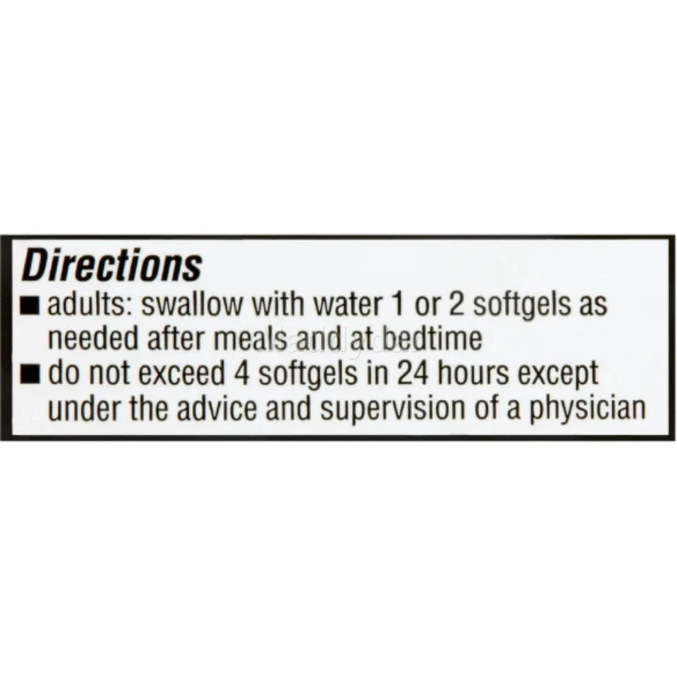 Gas X Comparison Equate Extra Strength Gas Relief Simethicone 125mg 72 Softgels