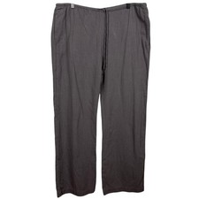 Zara Women's Wide Leg Linen Blend Pants Gray Size XL Lagenlook Coastal Beachy