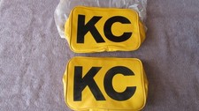 Vintage Pair Of 6x9 Kc Hilites Yellow Black Vinyl Kc Light Covers Never Used