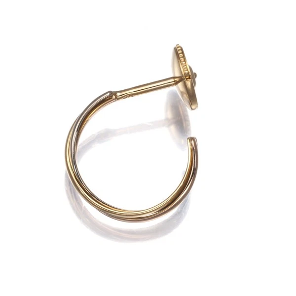 正品卡地亚耳环 Trinity 3 色环单 18K YG/WG/RG  — 第 2/4 张图片