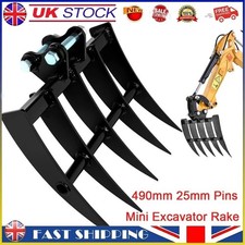 Mini Excavator Attachment Mini Digger Rake 490mm 25mm Pins
