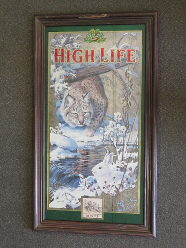 Miller High Life Mirror/Plaque/Sign "BOBCAT" Wildlife Series #4 Scott Zoellick