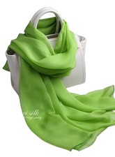 Solid Color Silk Feeling Scarf Fashion Wrap Long Lightweight Shawls Women