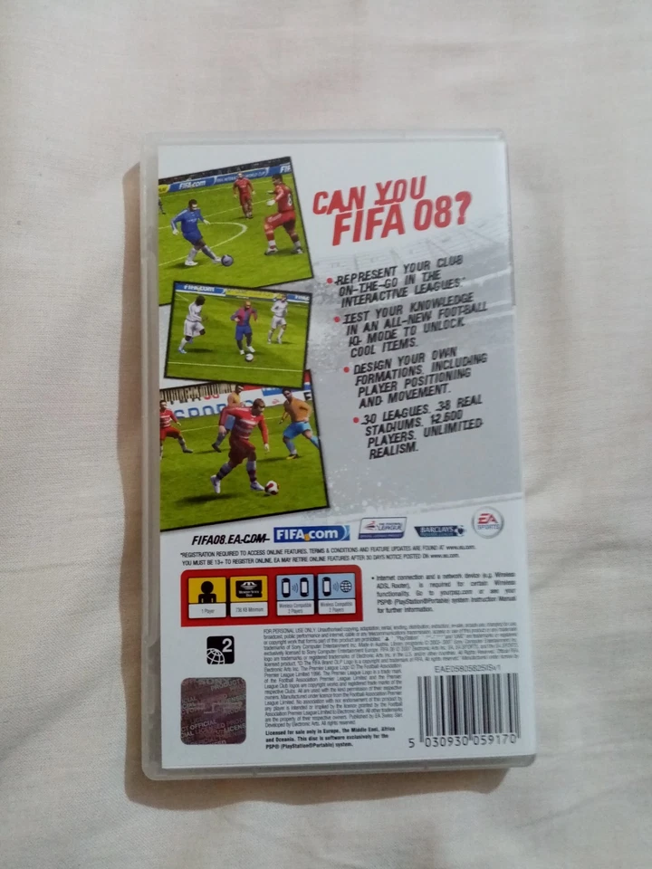 PSP FIFA 08 Video Game UMD Disc Instruction Manual Guide UK PAL  - Image 2 of 4