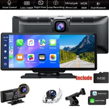 9.26" 2.5K Dash Cam Car Stereo For Apple Carplay & Android Auto GPS +Rear Camera
