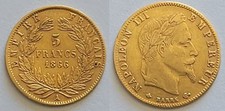 Pièce de 5 Francs Or Napoléon III - 1866 A - Tête Nue laurée - SUP