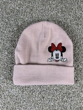 Disney Hat Beanie Girls Minnie Mouse Pink Peeking One Size