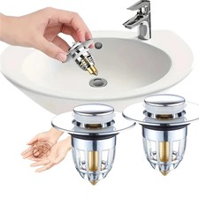 Universal Bathroom Sink Plug Stopper Pop-Up Drain Filter Wash Basin Core Bounce