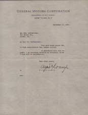 ALFRED P. SLOAN JR. - TYPED LETTER SIGNED 09/17/1935