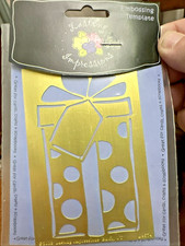 2008 Lasting Impressions Brass Stencil LARGE PRESENT L9574 Gift Party Birthday