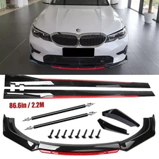 For BMW M3 M4 M5 Z4 Front Bumper Lip Spoiler Splitter Side Skirt Glossy Black