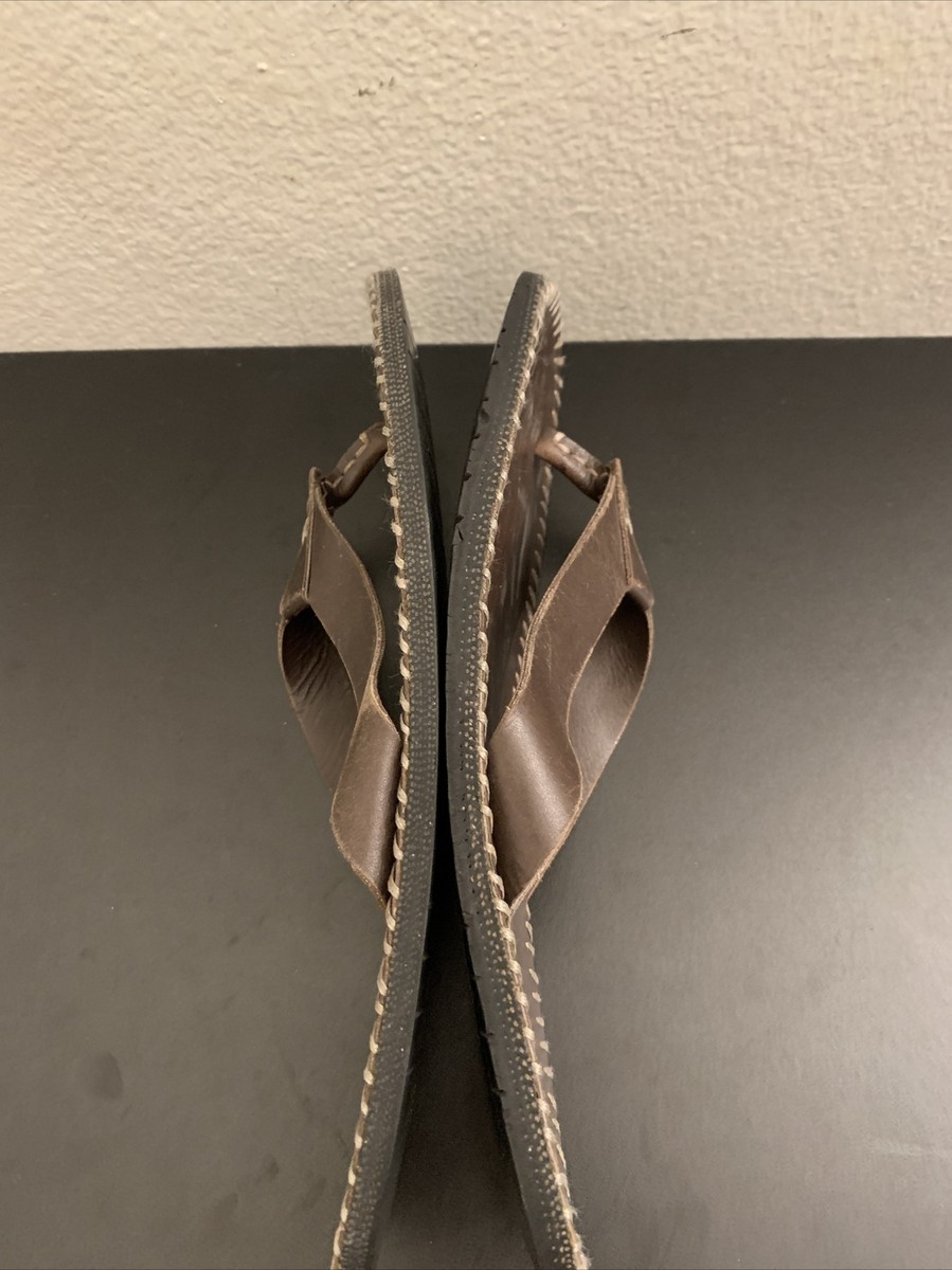 JOHN VARVATOS BROWN KENMARE LEATHER THONG 10 RARE John Varvatos Sandals & Flip-Flops for Men on Sale up to 90  main image 3