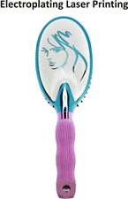 Oval Hair Brush For Straightening, Detangling W/Special Silicone Handle. 