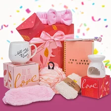 NEW Womens Gift Set, Gifts For Her - Spa Gift Box Mug, Socks, Essential Oils Ect