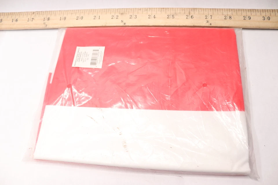 Mantel redondo a rayas de plástico rojo/blanco Oriental Trading Co 13749386 Foto 2 de 3