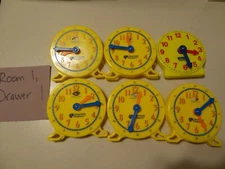 LOT: 6 Plastic Student Clocks as Shown