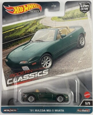 2023 Hot Wheels Premium Modern Classics '91 Mazda MX-5 Miata Green NOC 