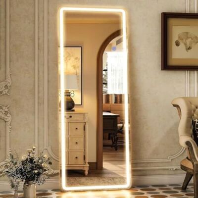 71''x26'' Full Body LED Lighted Mirror,3 Color Lighting,Standing, Leaning,Hanging