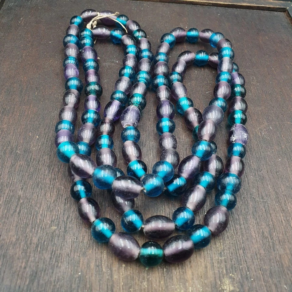 Cuentas de vidrio vintage Aqua Blue Lagoon y cuentas de lujo púrpura 10,5 mm-... - Imagen 2 de 4